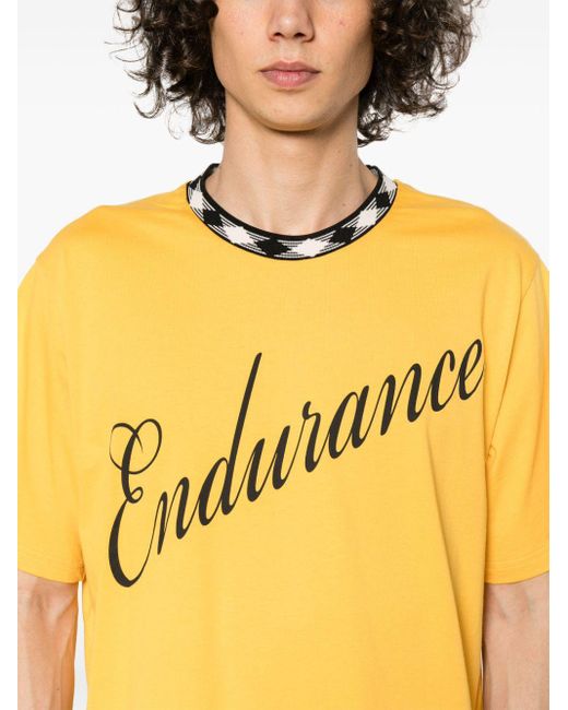 Wales Bonner Yellow Endurance Organic Cotton T-Shirt for men