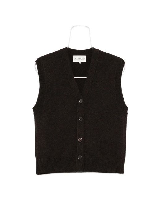 Bompard Black V-Neck Sleeveless Cardigan