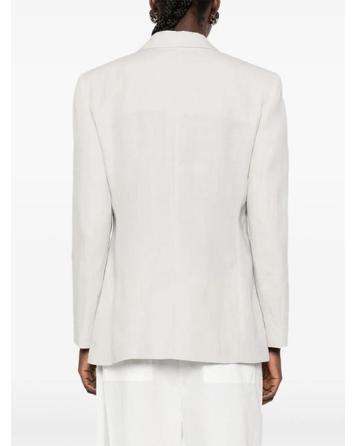 Giorgio Armani White Blazer À Simple Boutonnage