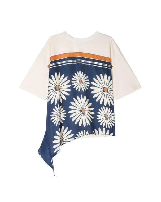 Sandro Blue Scarf Print T-Shirt