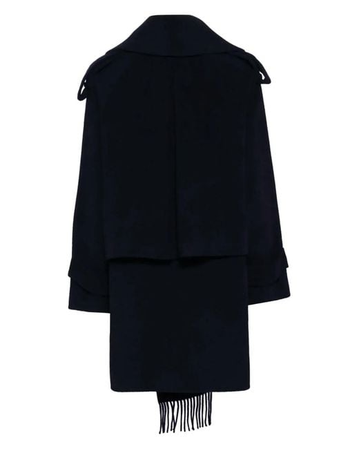 Goen.J Blue Double-Faced Muffler-Collared Jacket