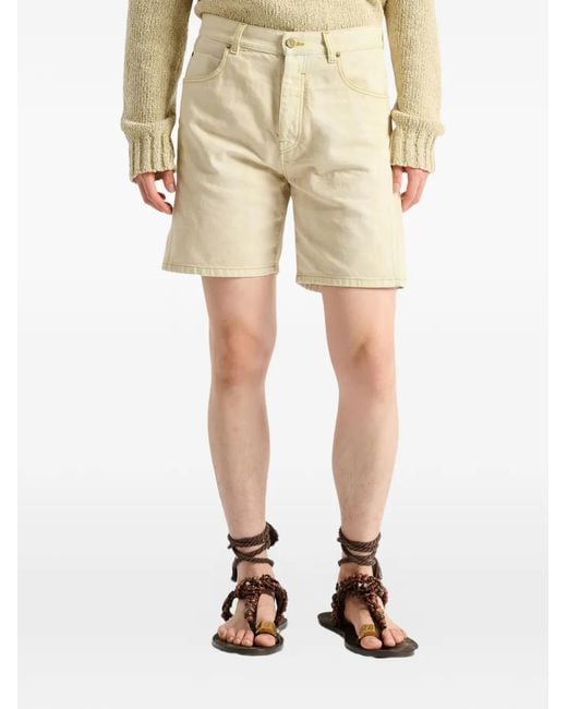 Balmain Natural Faded Denim Bermuda Shorts for men