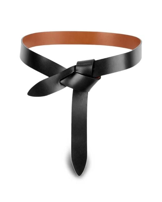 Isabel Marant Black Lecce Knot-Detail Leather Belt