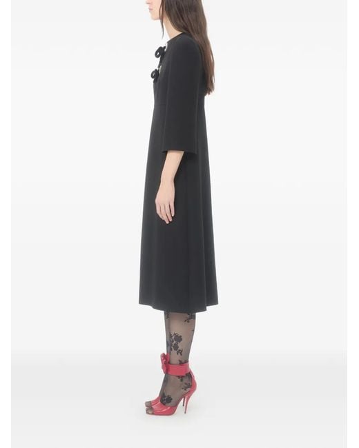 Valentino Garavani Black Midi Crepe Couture Dress
