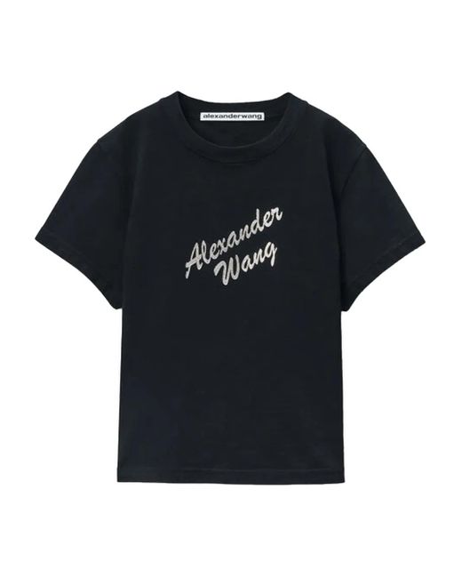 Alexander Wang Black Shrunken T-Shirt