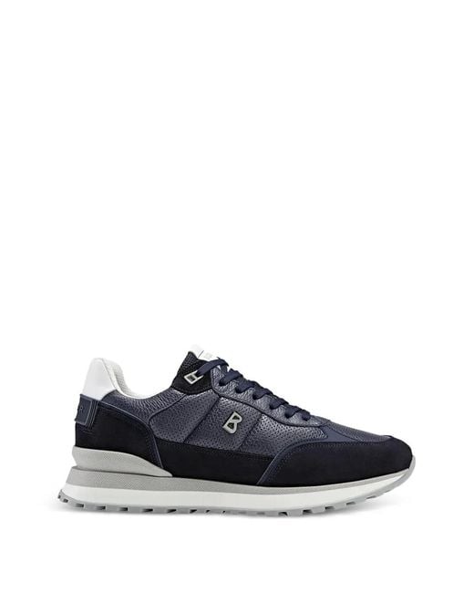 Bogner Blue Logo-Plaque Panelled Sneakers for men