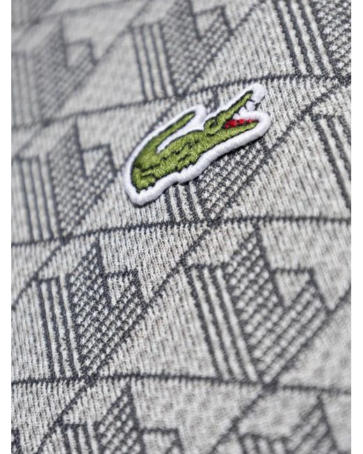 Lacoste Gray Patterned Zip-Up Sweatshirt for men
