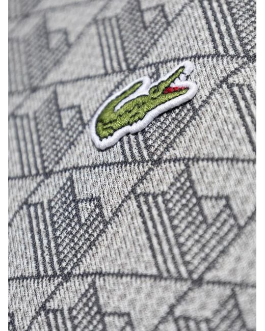 Lacoste Gray Patterned Zip-Up Sweatshirt for men