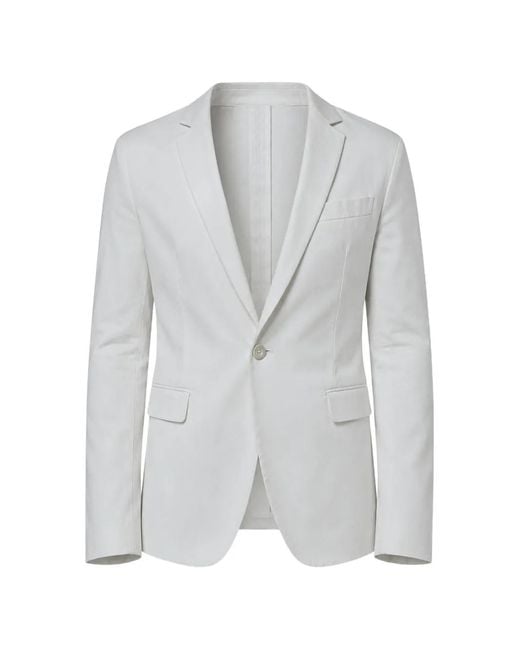 Dondup Gray Single-Breasted Notched-Lapel Blazer for men