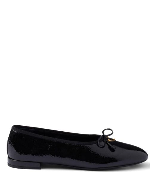 Prada Black Leather Ballerinas