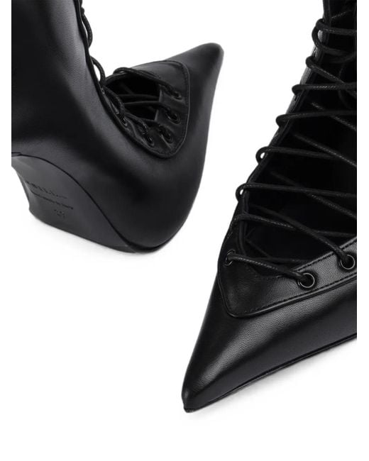 Le Silla Black Colette Lace-Up Ankle Boots