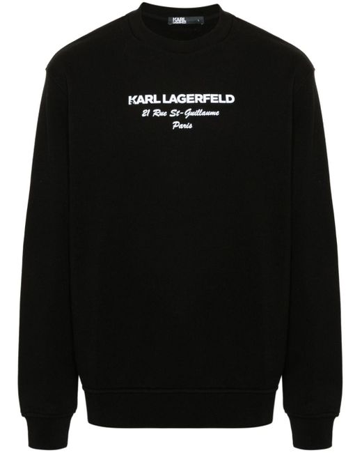 Felpa con logo di Karl Lagerfeld in Black da Uomo