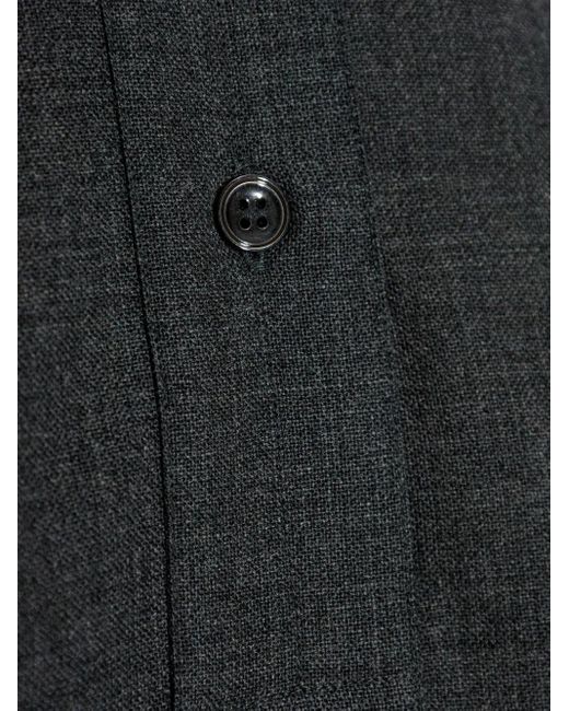 Studio Nicholson Gray Long-Sleeve Polo Top