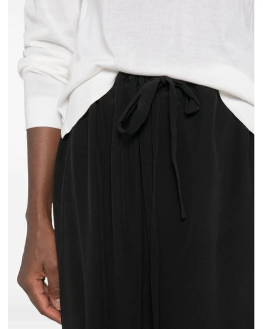 Totême Black Drawstring-Waist Midi Skirt