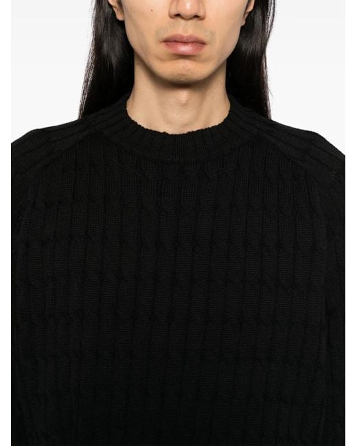 Louis-Gabriel Nouchi Black Cable-Knit Pullover Sweater for men