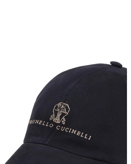Brunello Cucinelli Blue Embroidered Logo Baseball Cap for men