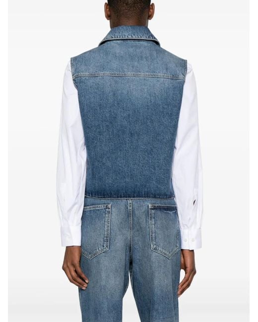 Givenchy Jassen ,Blauw ,Katoen Denim Katoenen Vest in het Blue voor heren