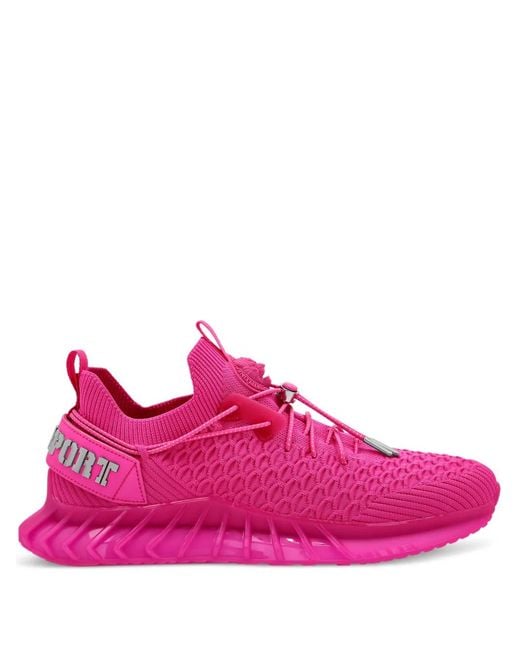 Philipp Plein Pink Runner Logo-Plaque Sneakers