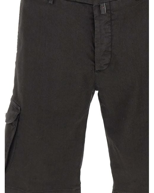 Kiton Gray Cargo-Pocket Button Shorts for men