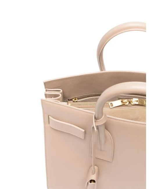 Saint Laurent Natural Sac De Jour Leather Tote Bag