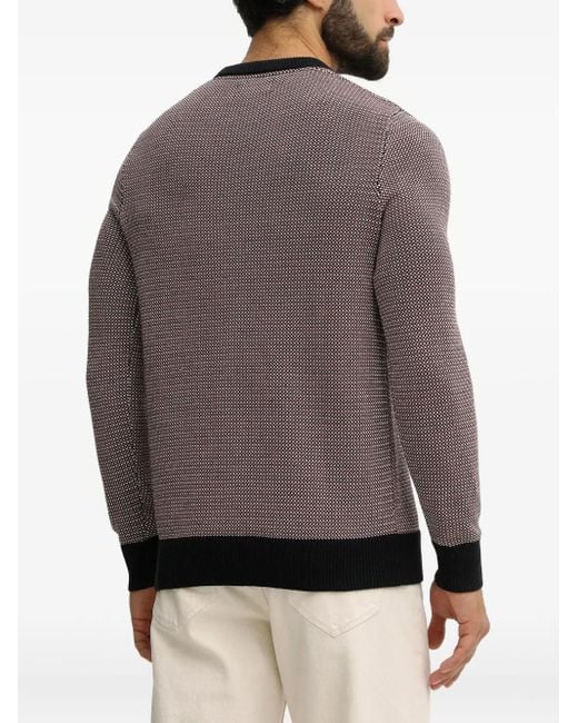 Barbour Gray Wells Patterned Crew-Neck Sweater for men