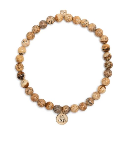 Sydney Evan White 14Kt Buddha Beaded Bracelet for men