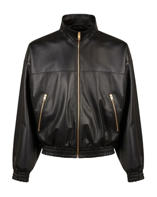 Farfetch Bally Mens Leather Jacket Bally Cropped Leather Jacket