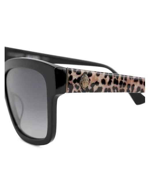 Kurt Geiger Gray Leopard-Print Square-Frame Sunglasses