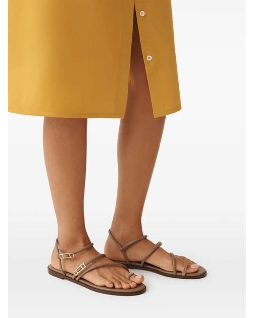 Fabiana Filippi White Leather Flat Sandals