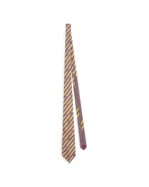Dries Van Noten White Printed Silk Tie for men