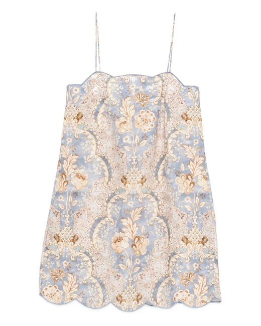 Zimmermann White Daylight Scallop Mini Dress