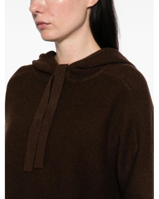 EMERSON RENALDI Brown Ribbed-Knit Drawstring Hoodie