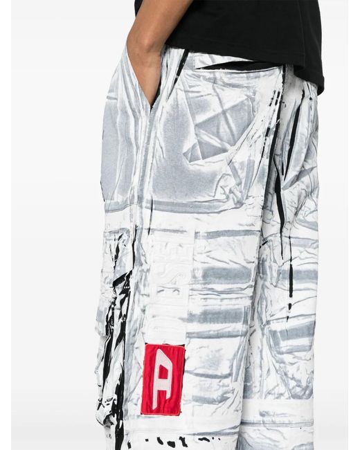 DIESEL White P-Garcia Painterly Effect Trousers for men
