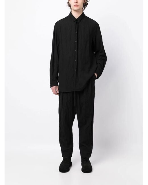 Forme D'expression Black Button-Up Long-Sleeved Shirt for men