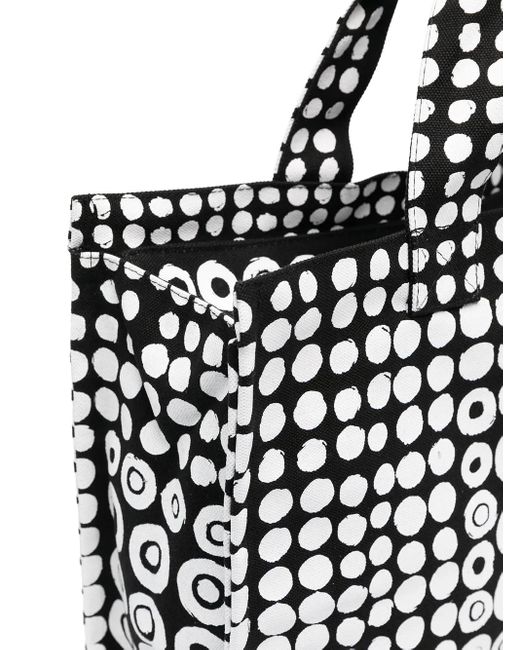 10 Corso Como Black Motif Print Zip Tote Bag