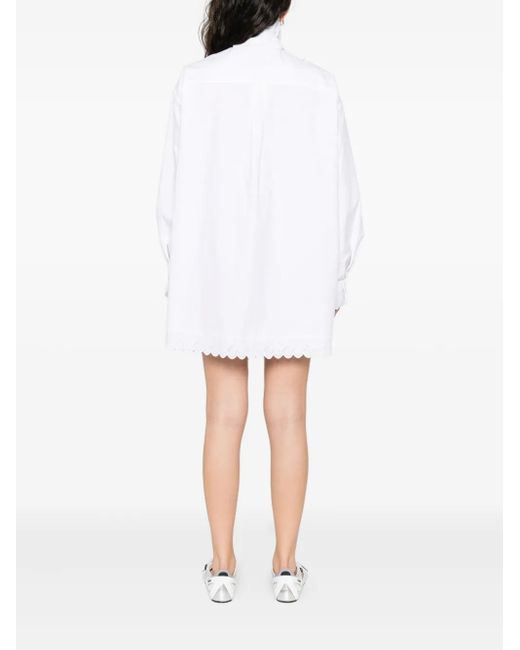 Coperni White Ruffled Pleated Dress