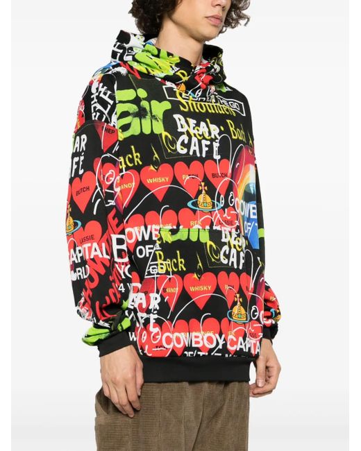 Vivienne Westwood Red Orb Graphic-Print Jersey Hoodie