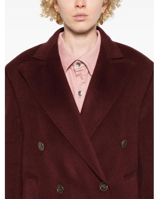 Etro Red Double-Breasted Coat