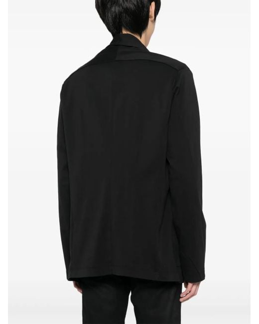 Transit Black Narrow Notch-Lapel Cotton Blazer for men