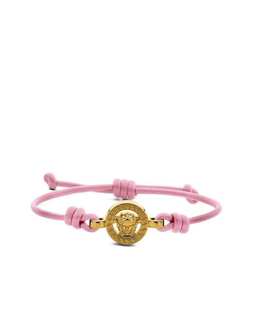 Versace Pink Medusa '95 Leather Bracelet for men