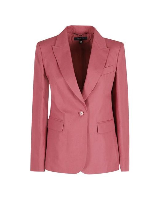 Weekend by Maxmara Pink Button-Fastening Blazer