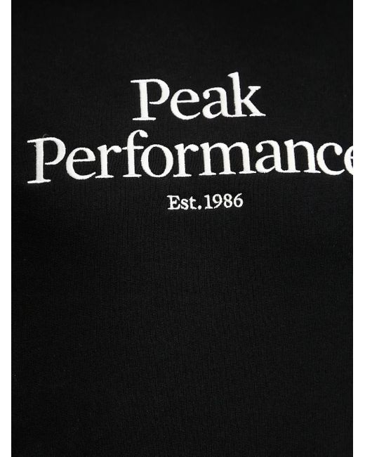 Peak Performance Black Logo-Embroidered Hoodie for men