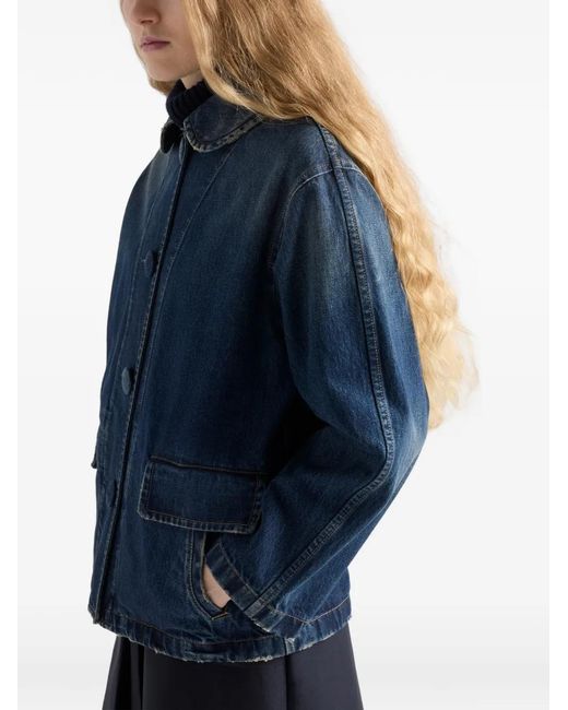 Prada Blue Washed Denim Blouson Jacket
