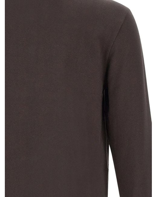 Lacoste Gray Long-Sleeve Ribbed-Collar Polo Shirt for men