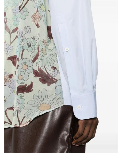 Stella McCartney Blue Floral Print Shirt