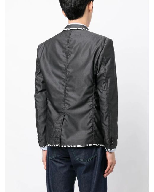Junya Watanabe Black Contrasting-Trim Buttoned Blazer for men