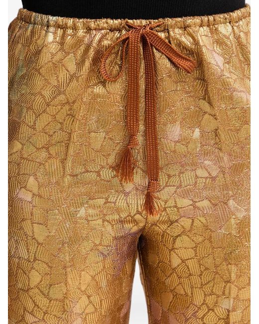 Forte_forte Natural Les Folies Jacquard-Patterned Drawstring-Waist Trousers