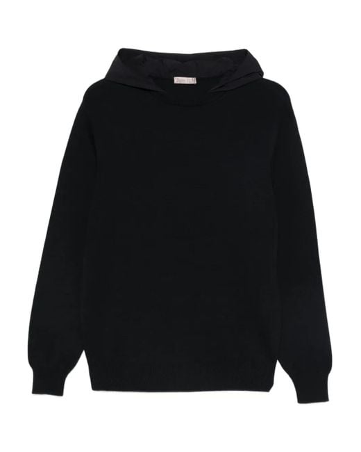 Herno Black Sweater Hooded Nylon for men