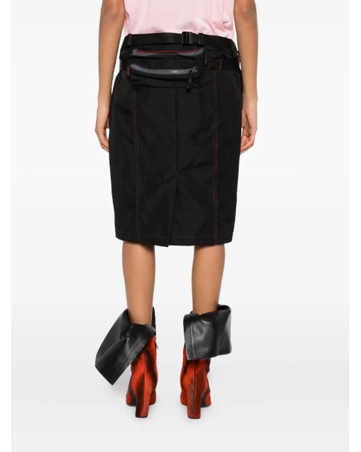 Martine Rose Black Bumbag Topstitching Skirt