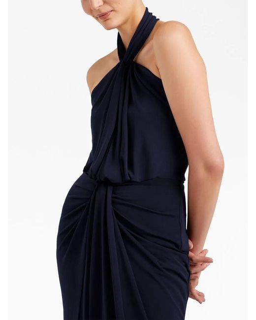 Cinq À Sept Blue Kaily Halterneck Maxi Dress